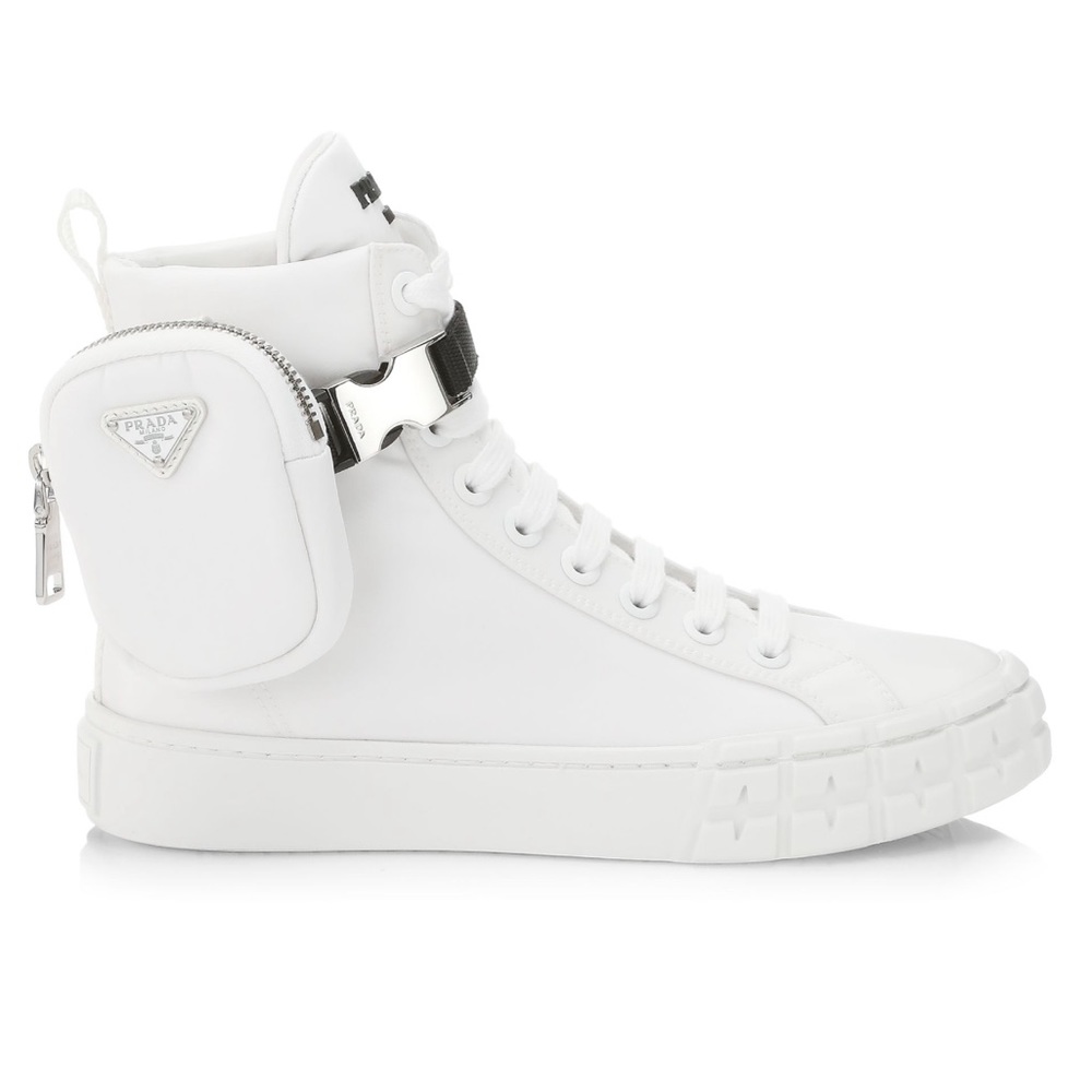 Prada Logo Pocket High-Top Sneakers